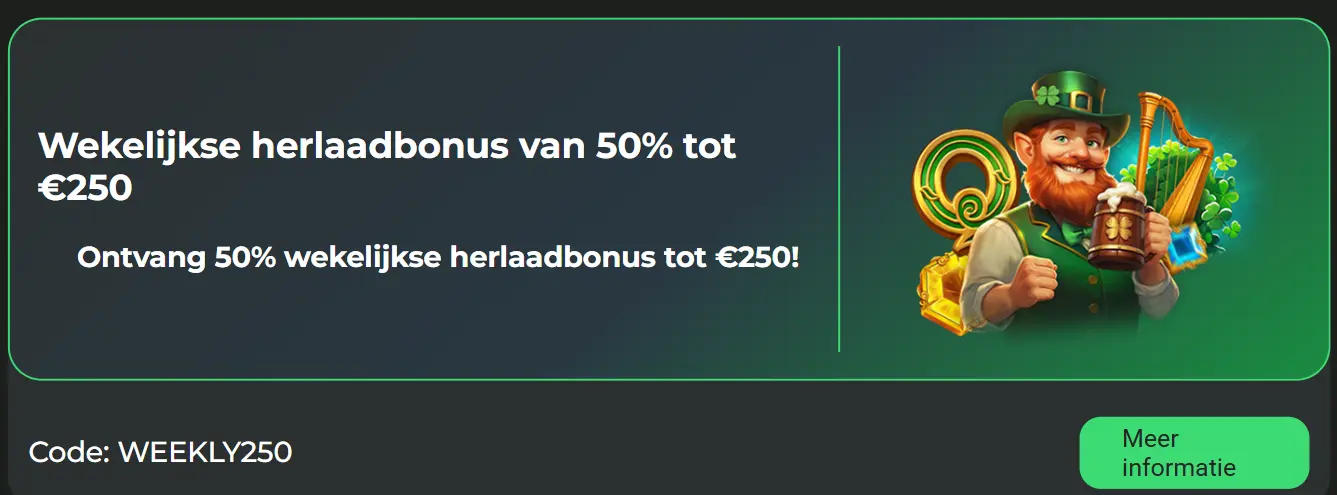 cleanwins casino wekelijkse herlaadbonus